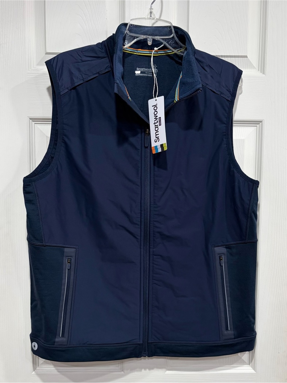 SmartWool Men's XL Active Fleece Wind Vest Insulated Navy Blue Wool Blend NWT